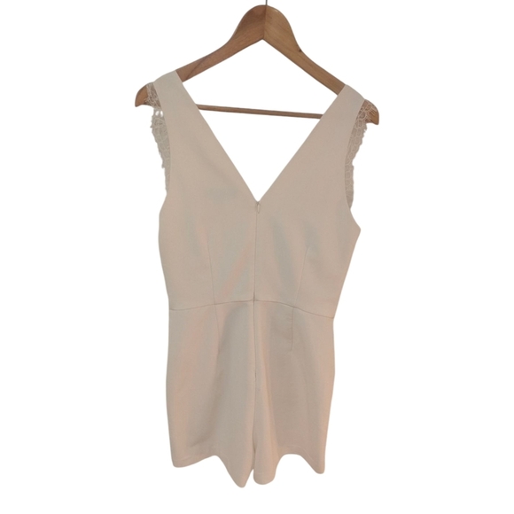 Dynamite Lace Trim White Romper - Picture 6 of 8